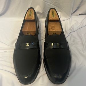 Salvatore Ferragamo Dean Formal Tuxedo Patent Leather Grosgrain Loafers 11.5 US